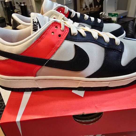 Nike Dunk Low Se Bright Crimson Black Hq3423-635 Men's size 10 Shoes New - Picture 5 of 9